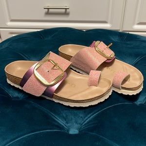 Size 37 Pink / Purple / Gold Womens Birkenstocks